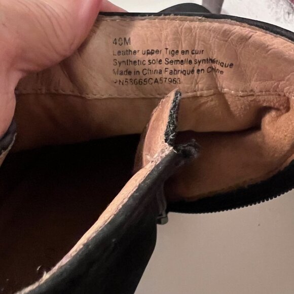 Caslon Black Nubuck Leather Zip High Wedge Heel Ankle Boots Euro size 40 - Picture 8 of 9